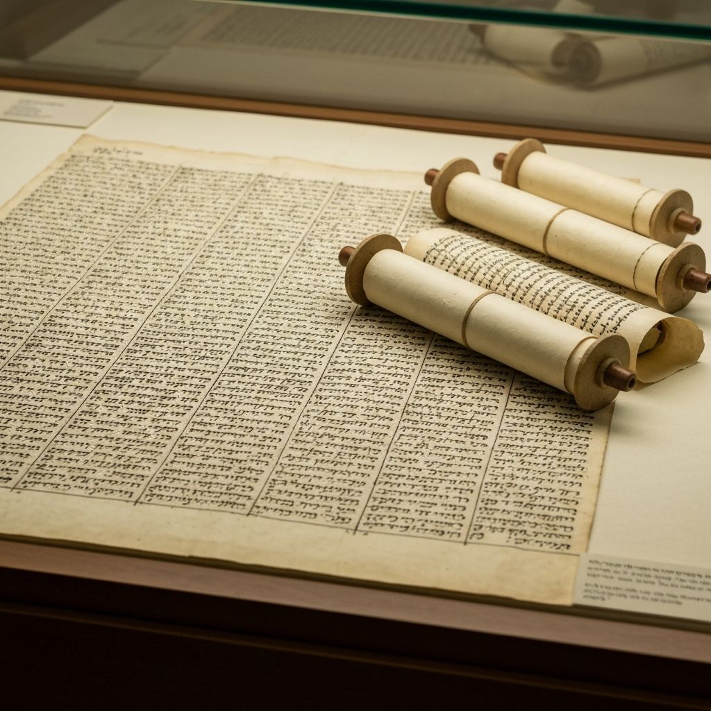 Ancient Hebrew manuscripts and scrolls